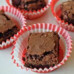 Guittard Truffle Brownies recipe from the back of the chocolate chips bag.