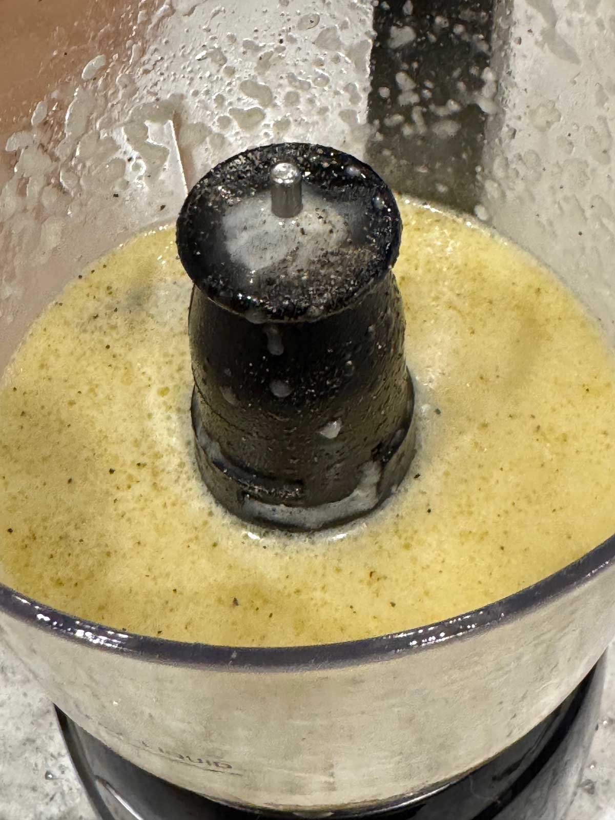 Shallot Vinaigrette aka Janet's Blender Vinaigrette in a mini chopper.