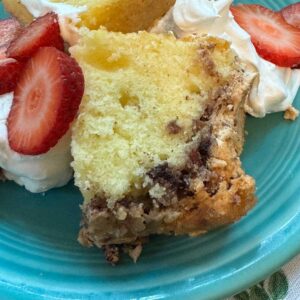 Meringue Cradle Cake baked in a loaf pan adapted from The Pillsbury Bake-Off