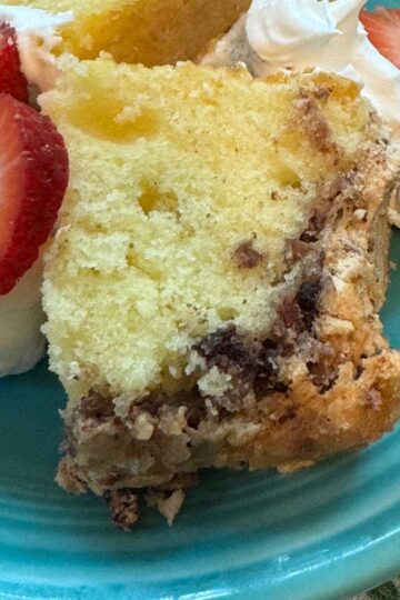 Meringue Cradle Cake baked in a loaf pan adapted from The Pillsbury Bake-Off