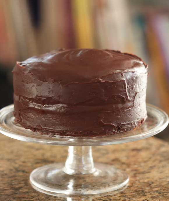 Melissa's Chocolate Cake with Ganache Frosting.