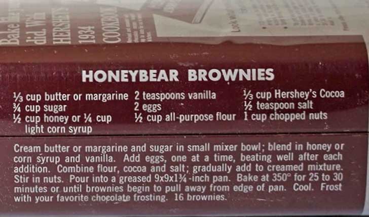 Honey Bear Brownies Recipe