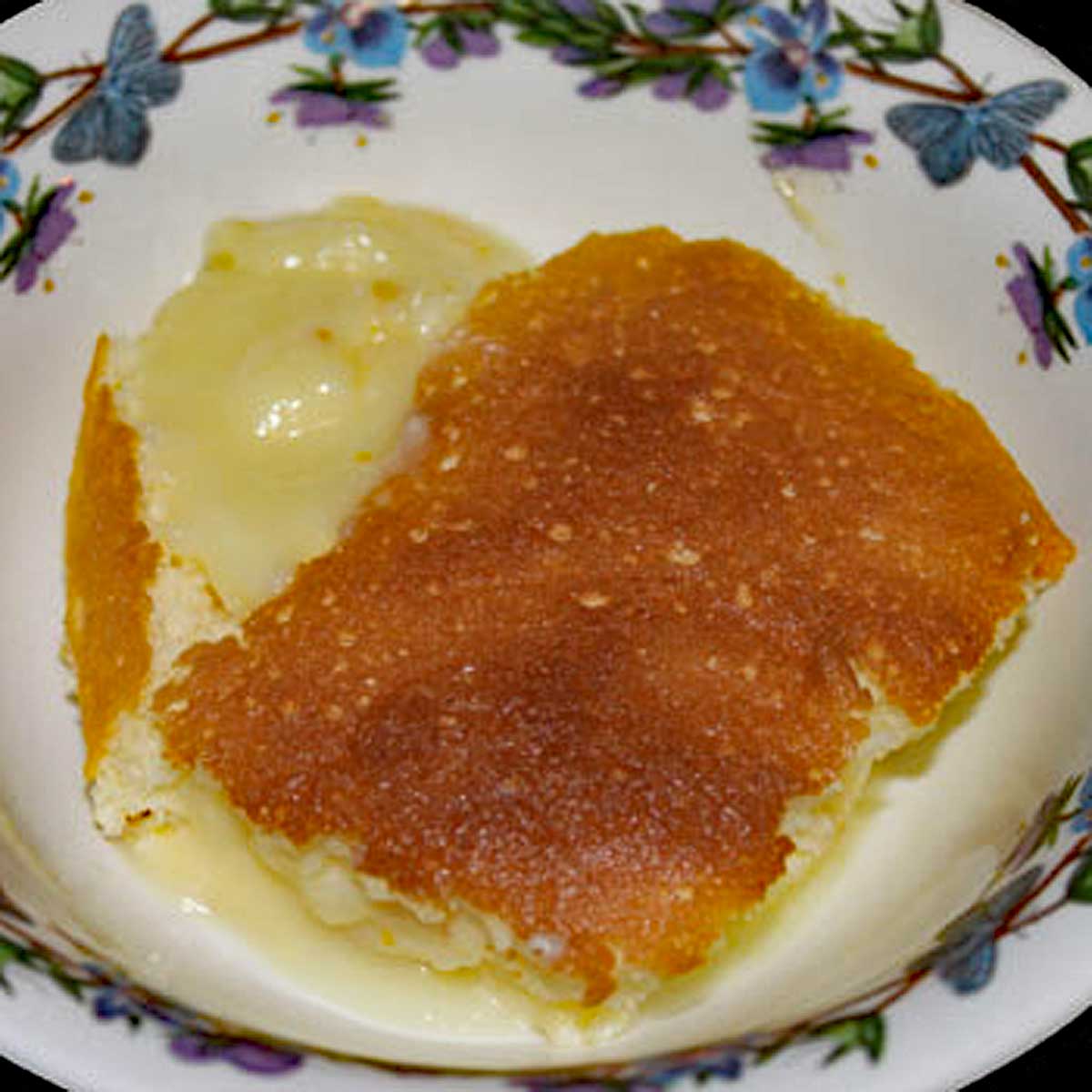 Easy Lemon Pudding cake that separates into two layers.
