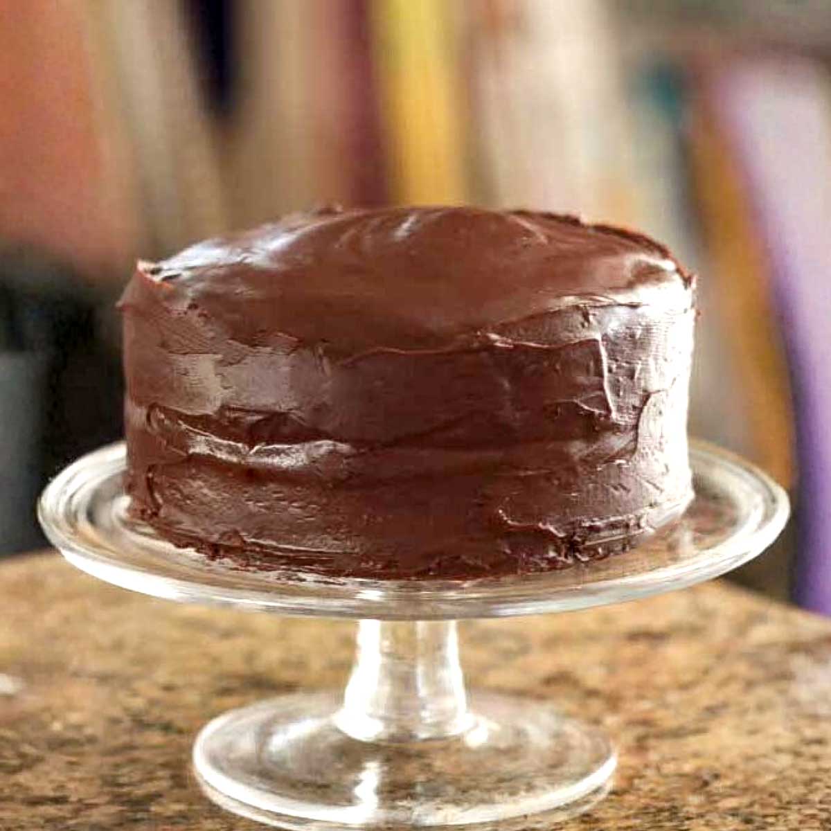 Melissa's Chocolate Cake with a ganache frosting.
