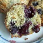 Fresh blueberry muffins adapted from Marcy Goldman's Lawsuit Muffins recipe.