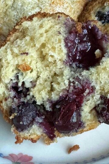 Fresh blueberry muffins adapted from Marcy Goldman's Lawsuit Muffins recipe.