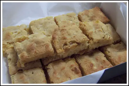 Tahiti Blondies inspired by the desserts featured on Throwdown! with Bobby Flay.