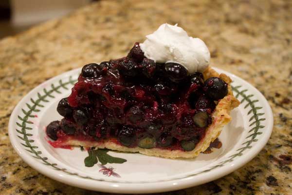 Best Yet Blueberry Pie sliced to show how well it sets up.