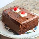 Brownstone Front Cake with chocolate frosting.