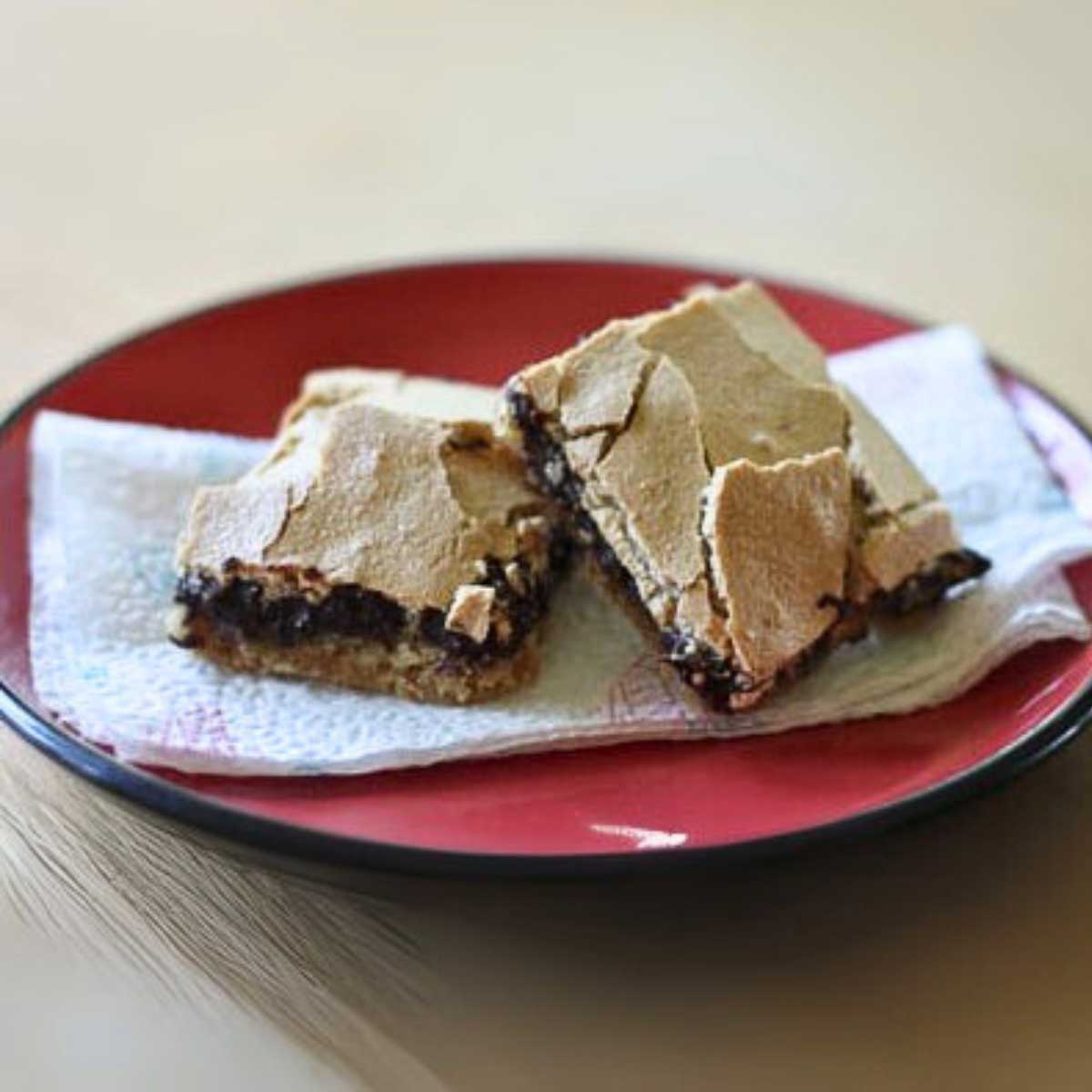 halfwaycookies2 Recipe for Halfway Cookies, bar cookies with a brown sugar base and thin meringue topping.