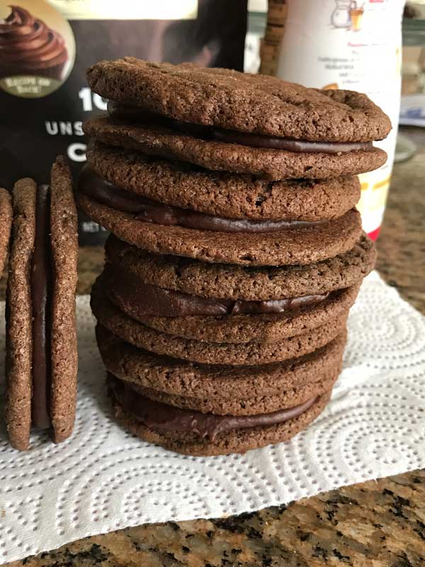 chocolate malt sandwich cookies