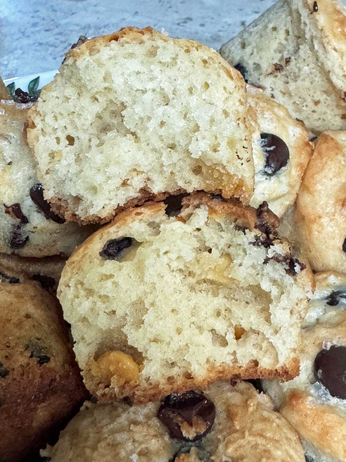 chocolatechipmuffins Butterscotch or Chocolate Chip Mini Muffins made with yogurt or sour cream.