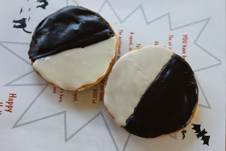 black and white cookies