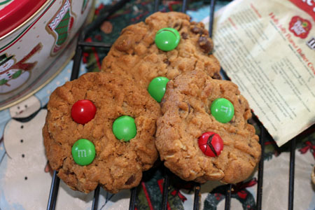 Holly Jolly Peanut Butter M&Ms Cookies