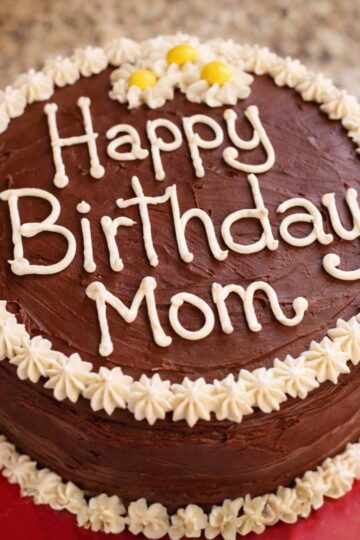 Mom's Chocolate Cake recipe with unsweetened chocolate and no cocoa powder.