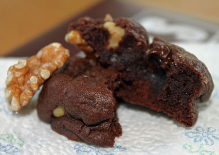 cross-section cross-section of a chocolate cookie