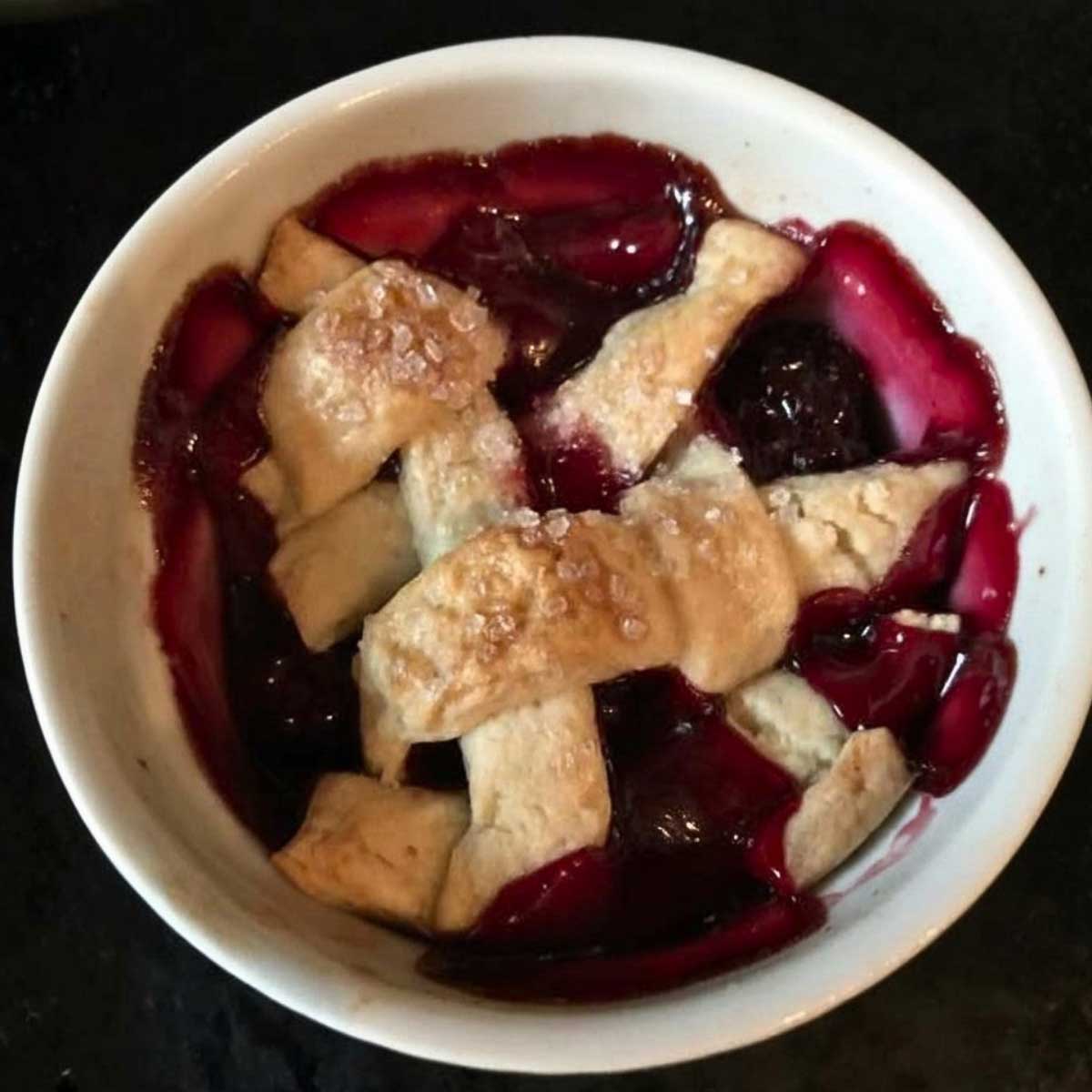 Mini Blackberry Cobbler recipe designed for small ramekins.