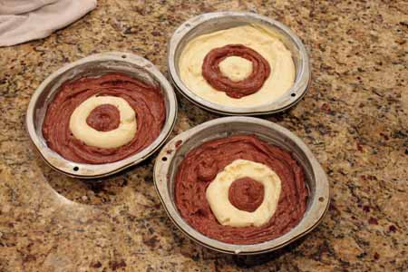 checkerboard cake batter