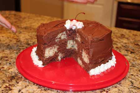 Checkerboard Cake Cut Checkerboard Cake
