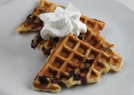 Blueberry Sour Cream Waffles