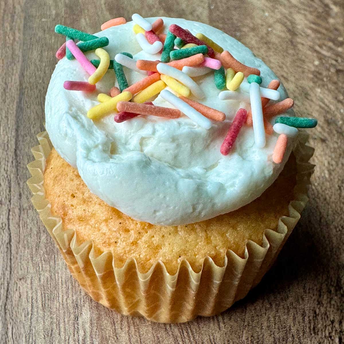 Cornstarch Frosting on a cupcake