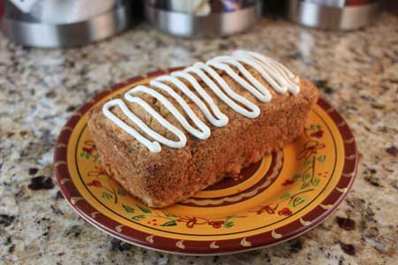 iced carrot bread loaf