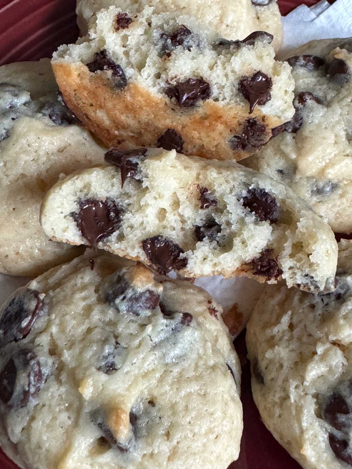 Cakey textured chocolate chip cookies with sour cream.