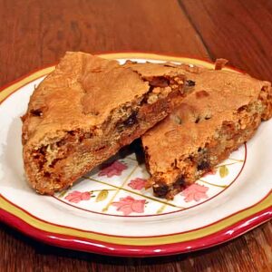 Chocolate Chip Skillet Cookie recipe designed for a 10-inch skillet or make in a 9-inch springform pan.