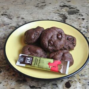 Starbucks Double Chocolate Cookies recipe made with Via instant coffee.