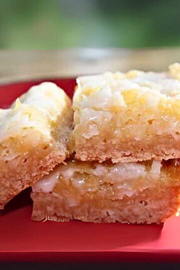 Pineapple Coconut Bars on a shortbread crust recipe
