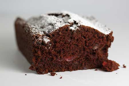 cherry-chocolate-cake-cut Cherry Chocolate Loaf Cake