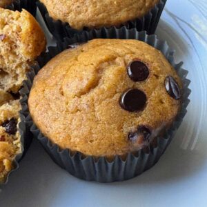 Low Calorie Pumpkin Muffins recipe sweetened with Splenda Magic Baker and Wholesome Yum keto syrup.