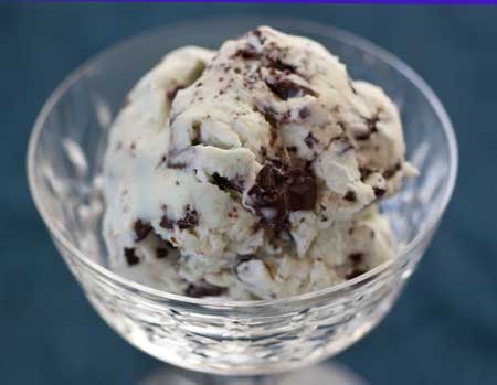 Super Simple Mint Chocolate Chunk Ice Cream with Chocolate Chunks
