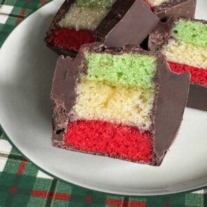 Rainbow Cookies made without almonds or with almond flour.
