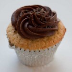 Yellow Cupcake with Chocolate Icing