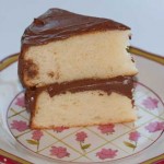 yellow cake with sour cream chocolate frosting