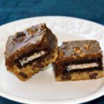 Chocolate Chip Oreo Brownie Bars with scratch dough.