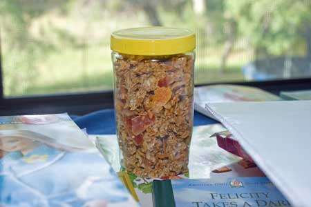 peanut-butter-jar-granola peanut butter jar full of granola