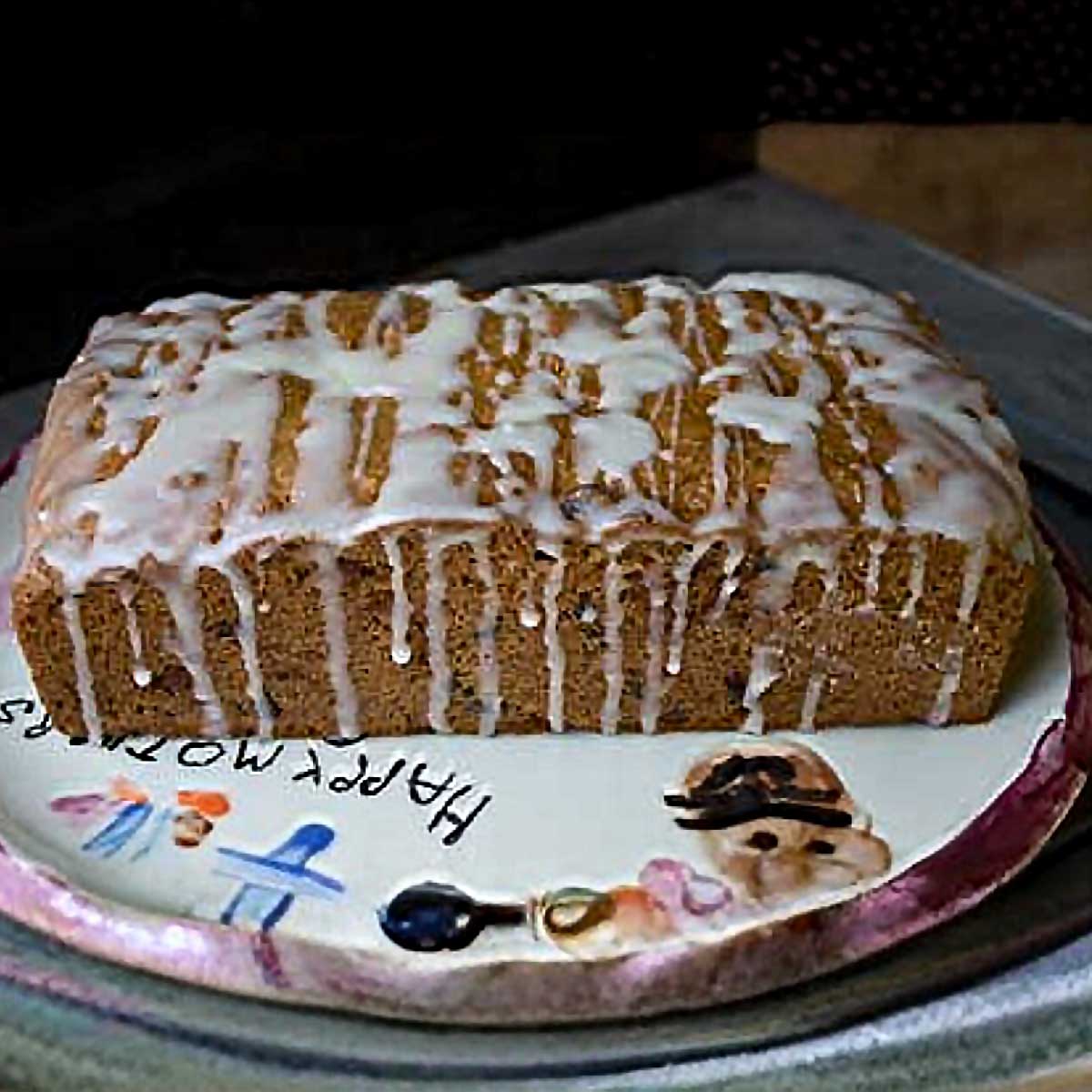 Joy of Cooking Chocolate Chip Cake baked in a loaf pan.