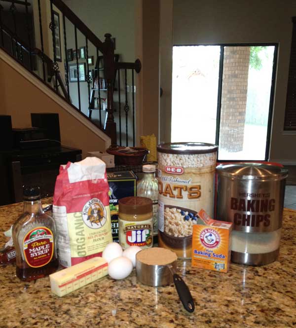 monster-ingredients King Arthur Flour Monster Cookies recipe ingredients.