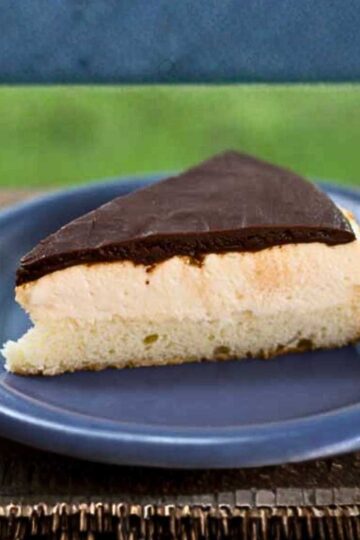Boston Cream Cheesecake recipe that starts with cake mix.