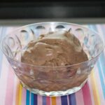 Hazelnut Joy Ice Cream made with chocolate hazelnut spread, cream of coconut and half & half.