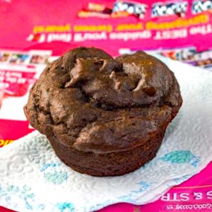 Avocado Chocolate Muffins which are vegan and made with grapeseed oil and maple syrup.