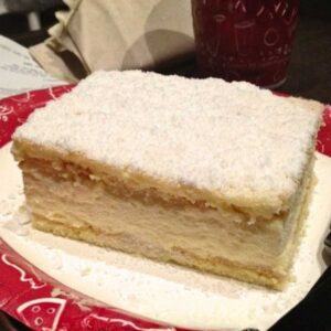 A slice of Bavarian Cheesecake from Germany pavilion at Disney's Epcot.