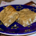 white chocolate peanut almond blondies