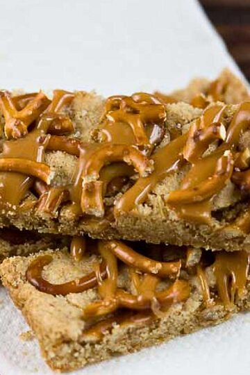 Pretzel Caramel Shortbread Bars recipe