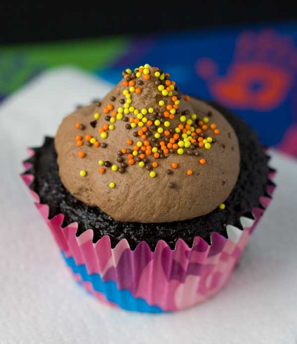 Black Magic Cupcakes with Chocolate Mousse 