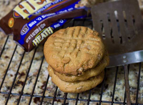 Jumbo Peanut Butter Cookies with Brickle