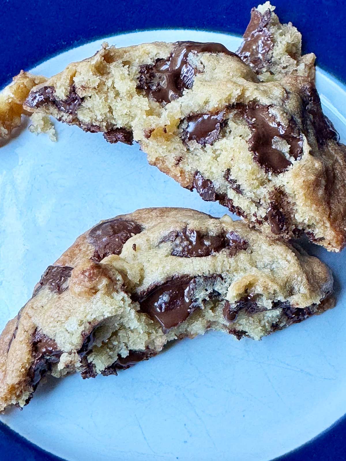 Big chocolate chip cookies with clarified butter