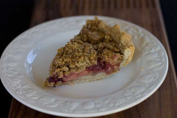 Pear Apple Cranberry Pie with Gingersnap Topping